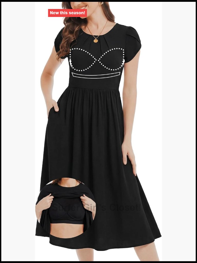 Built In Bra Padded Maxi Dress With Pockets Flowy Beach Summer Sundress